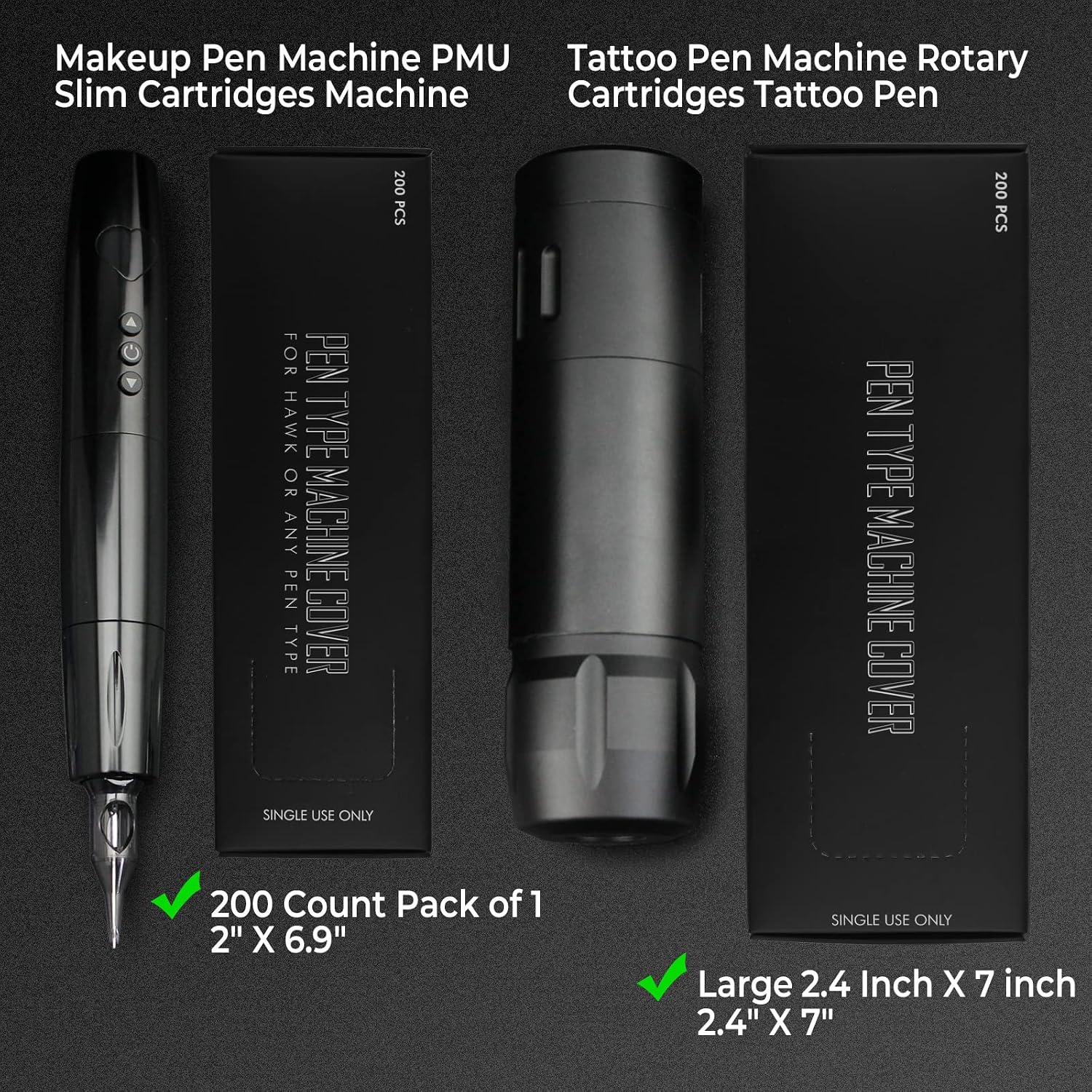 Tattoo Pen Covers - Denergy 200pcs Tattoo Pen Machine Bags Disposable Cartridge Tattoo Machine Sleeves Bags Pen Type