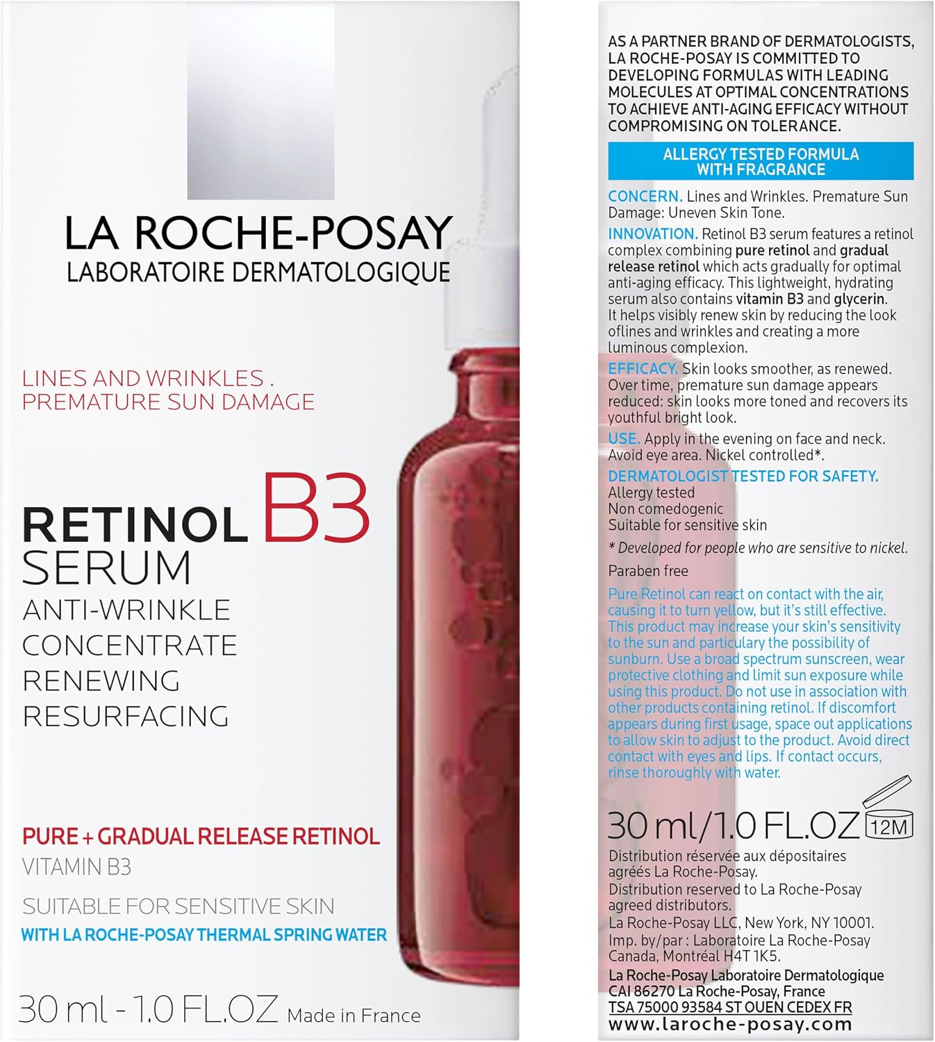Pure Retinol Face Serum with Niacinamide (Vitamin B3) & Hyaluronic Acid | Gentle Anti-Aging Retinol Serum