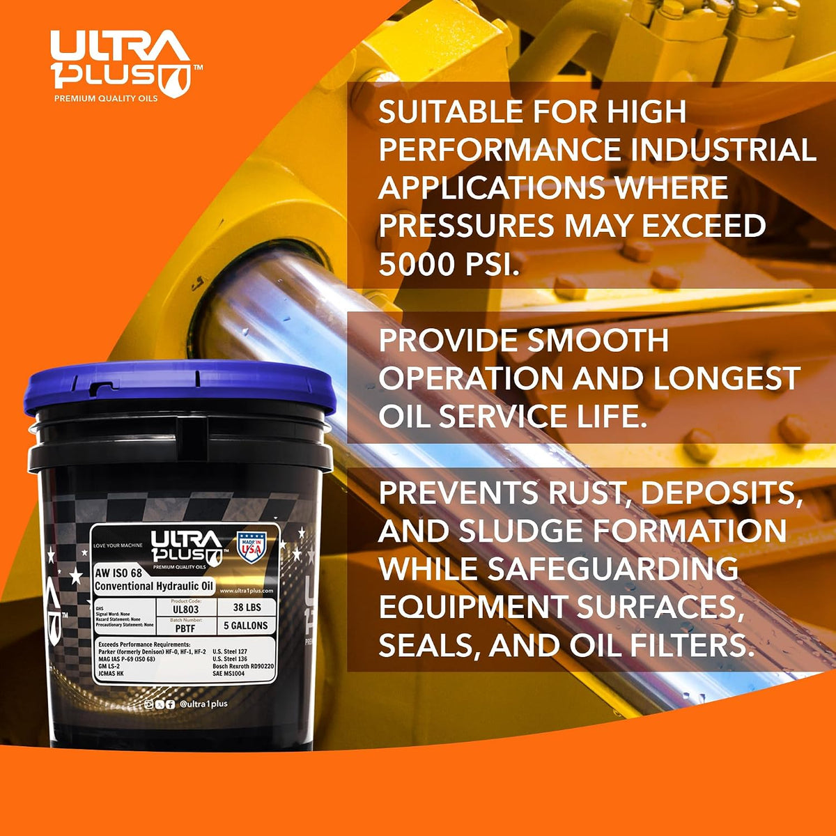 AW ISO 68 Hydraulic Oil 5 Gallon Pail