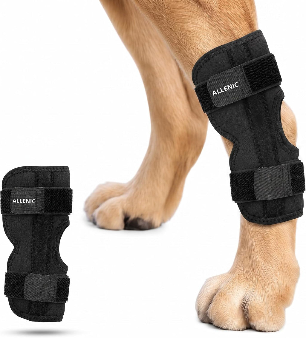 Dog Hock Brace for Rear Leg, Dog Knee Brace for Hind Leg, Back Leg Support with 2 Metal Stabilizer Strips, Adjustable