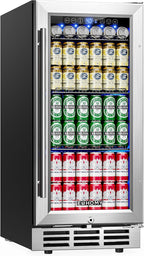 15 Inch Beverage Refrigerator, 127 Can Under Counter Refrigerator