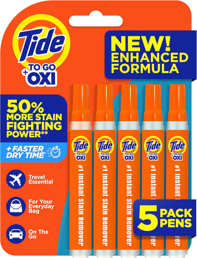 Stain Remover for Clothes, Tide To Go Pen, Instant Stain & Spot Remover for Clothes, Travel & Pocket Size, 5 Count