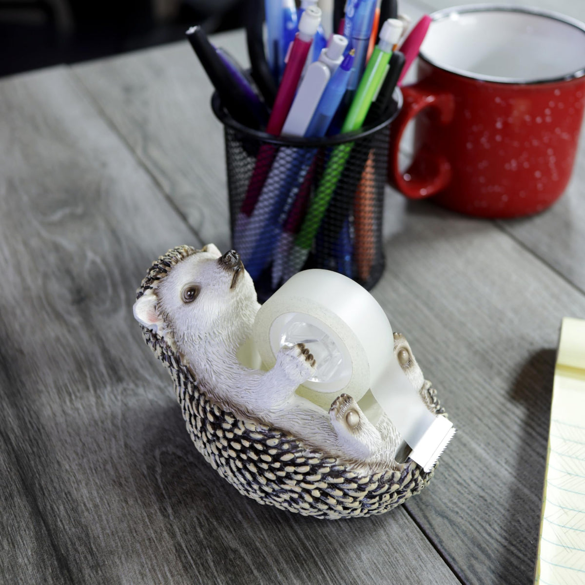 Hedgehog Tape Dispenser, Office Desk Accessory, 5"x3"x3.75"