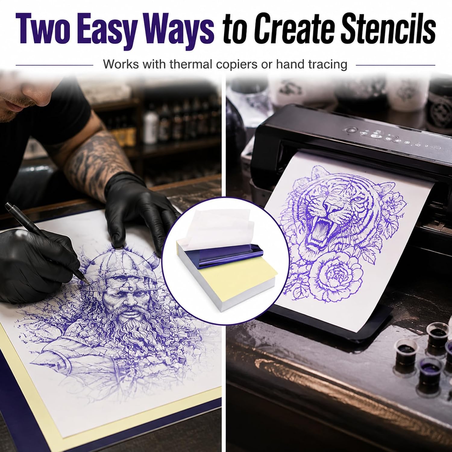 Tattoo Transfer Paper 50 Sheets A4 Size 4-Layer Tattoo Stencil Paper