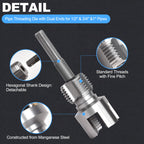 Muaoush 3PCS PVC Pipe Threader Kit for Drill