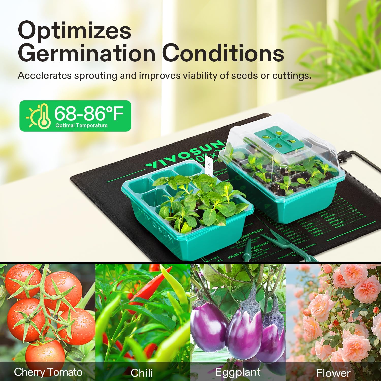 Durable Waterproof Seedling Heat Mat 20" x 20.75" UL & MET-Certified Warm Hydroponic Heating Pad for Germination