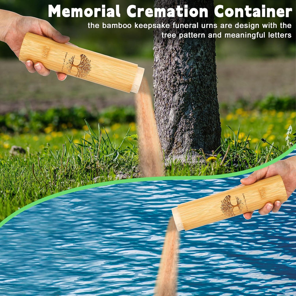 1 Set Bamboo Small Scattering Urns for Human Ashes 9'' x 2''