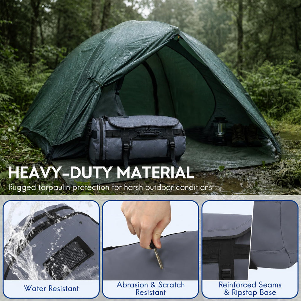 Heavy Duty Convertible Travel Duffel Backpack, Grey, 45L