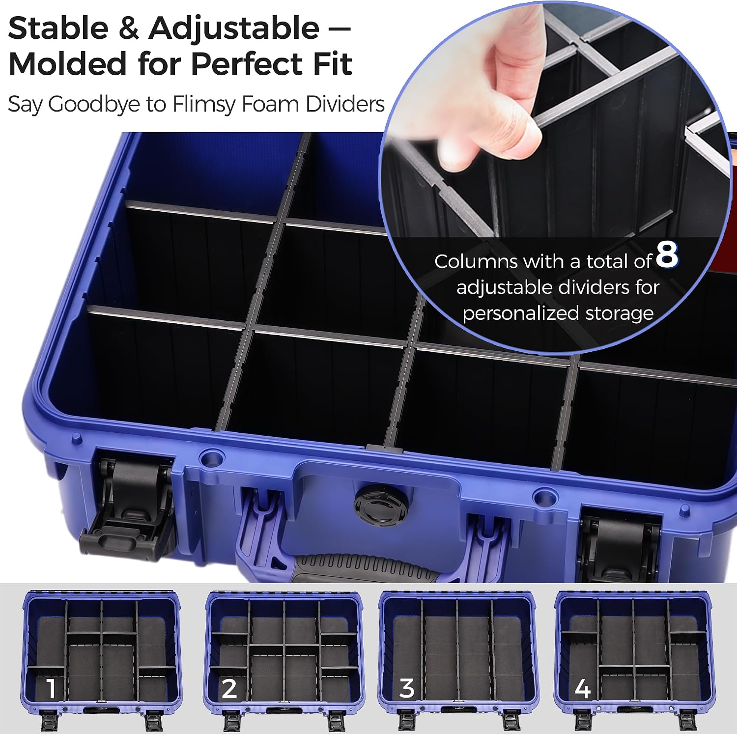 Sports Card Storage Box, Extra Large Graded Card Case, Waterproof Hard Case | Sports Card Case with 8 Adjustable