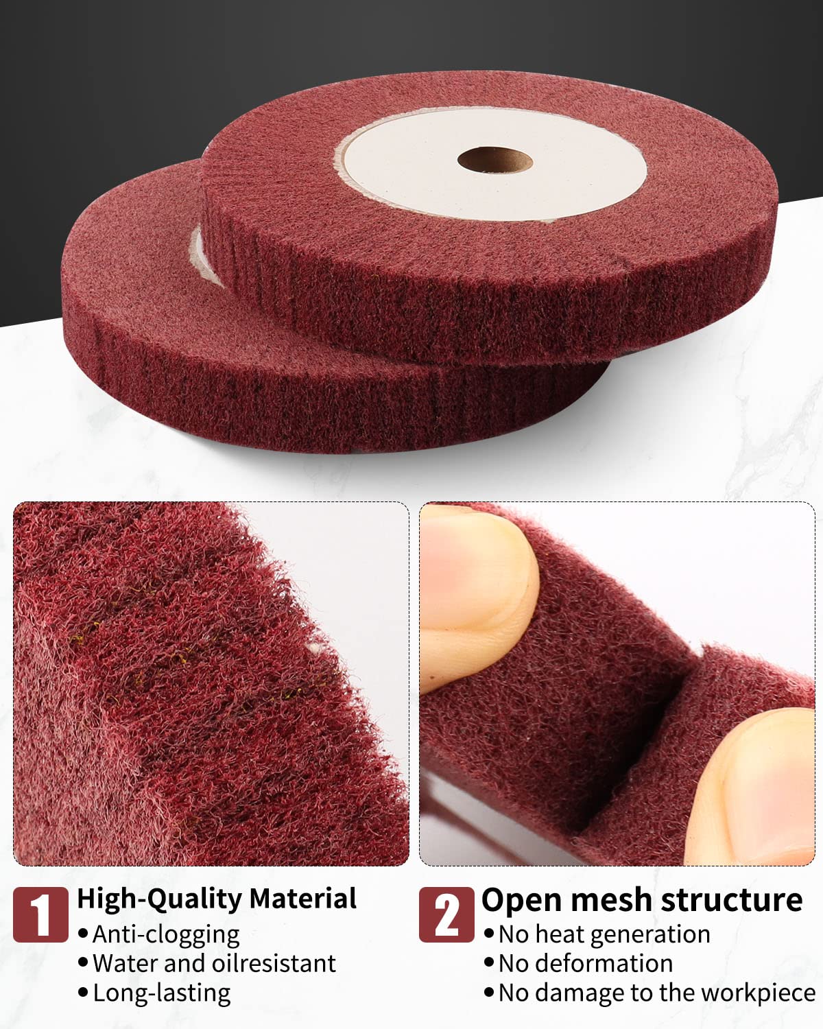 4 Pcs 6" Bench Grinder Polishing Wheel, 240/320 Grit Bench Grinder Wheel