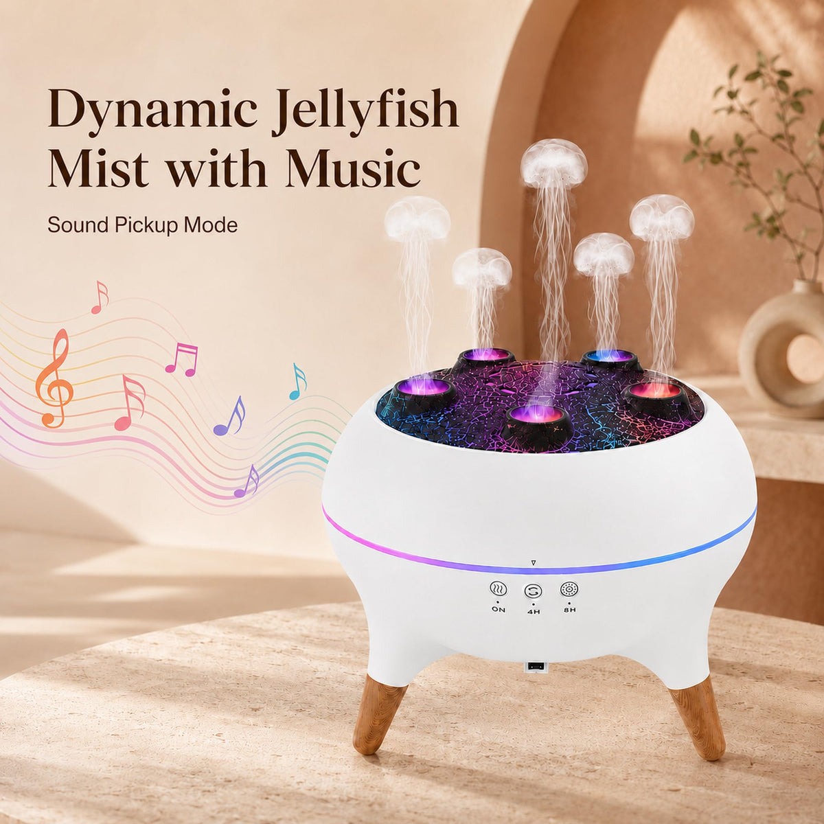 Essential Oil Diffuser 250ML Dancing Jellyfish Aromatherapy Diffuser Humidifier with 7 Colors LED Lights,Remote