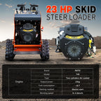 Mini Skid Steer Loader 23HP Dual-Cylinder Track Loader with Bucket