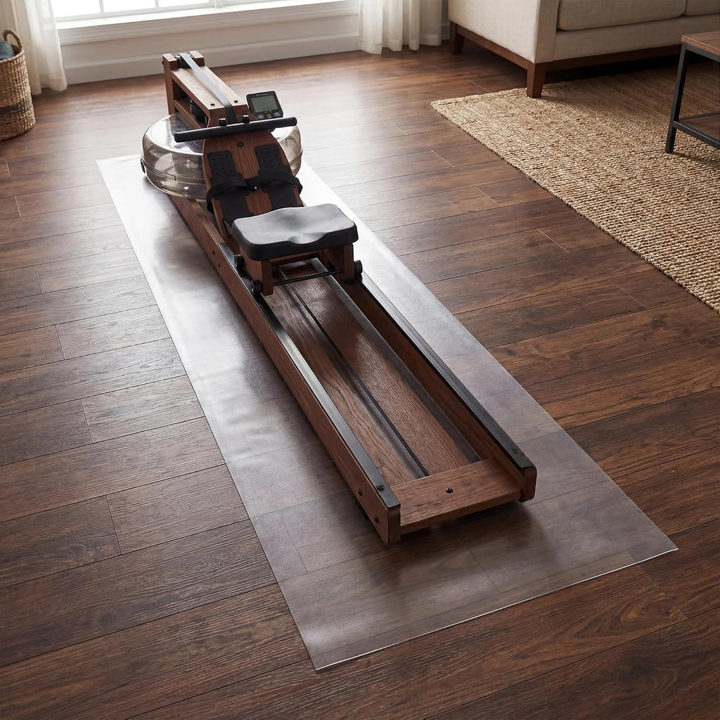 PVC Treadmill Walking Pad Mat, 100 * 35 Inch Transparent Exercise Bike Mat for Carpet & Hardwood Floors, Non-Slip