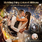 Drixbor 100 PCS Light Up Wedding Wands - LED Tinsel Streamers for Wedding Send Off & Grand Entrance, Party Favors