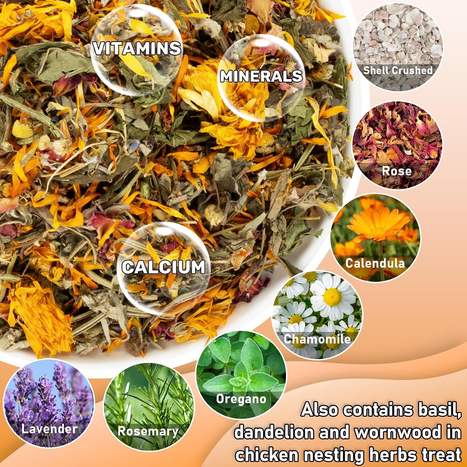 10oz Chicken Nesting Herbs - Dried Herbs Supplement for Laying Hens | Natural Chicken Treats for Nutritious Feeding