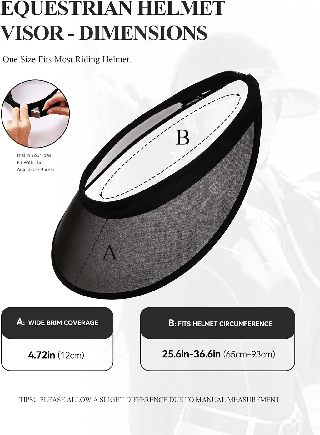 Horse Riding Helmet Visor, Clip-On Sun Brim