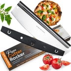 13.8 Inch Pizza Cutter Rocker Blade - Easy Slicing - Premium Finish Pizza Slicer with Time Saving Pizza Cutter Rocker