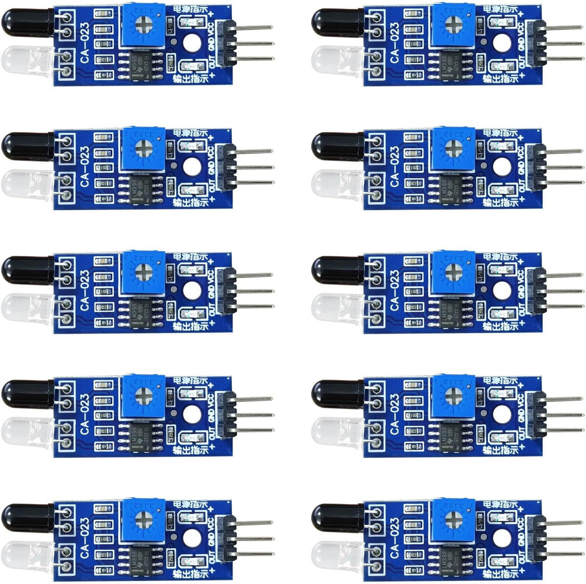 10Pcs IR 3 Wire Flame Detection Sensors Module IR Flame Detector Obstacle Avoidance Robotics Obstacle Avoidance