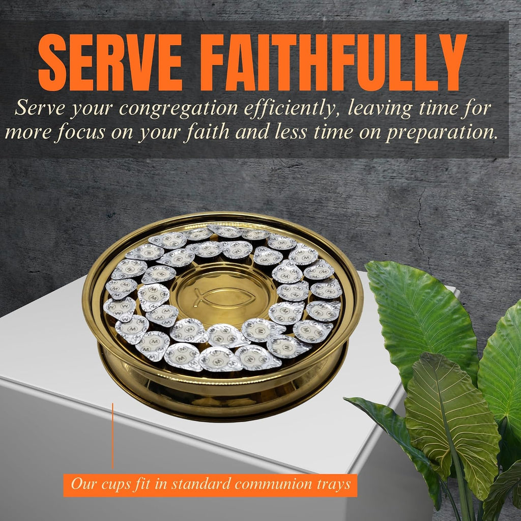 DISCOVERY PRODUCT Prefilled Communion Cups & Wafer Set, Larger Tab,Box 100