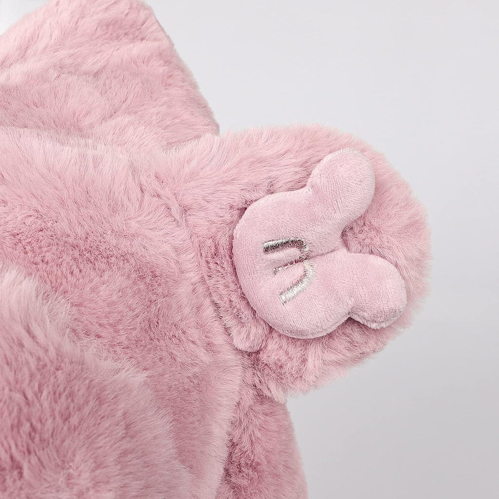 Kids Winter Hat Scarf Mittens 3 in 1 Faux Fur Hat Hooded Scarf Earflap Cap Neck Warmer Fuzzy Hoodie Ski Snow Cap