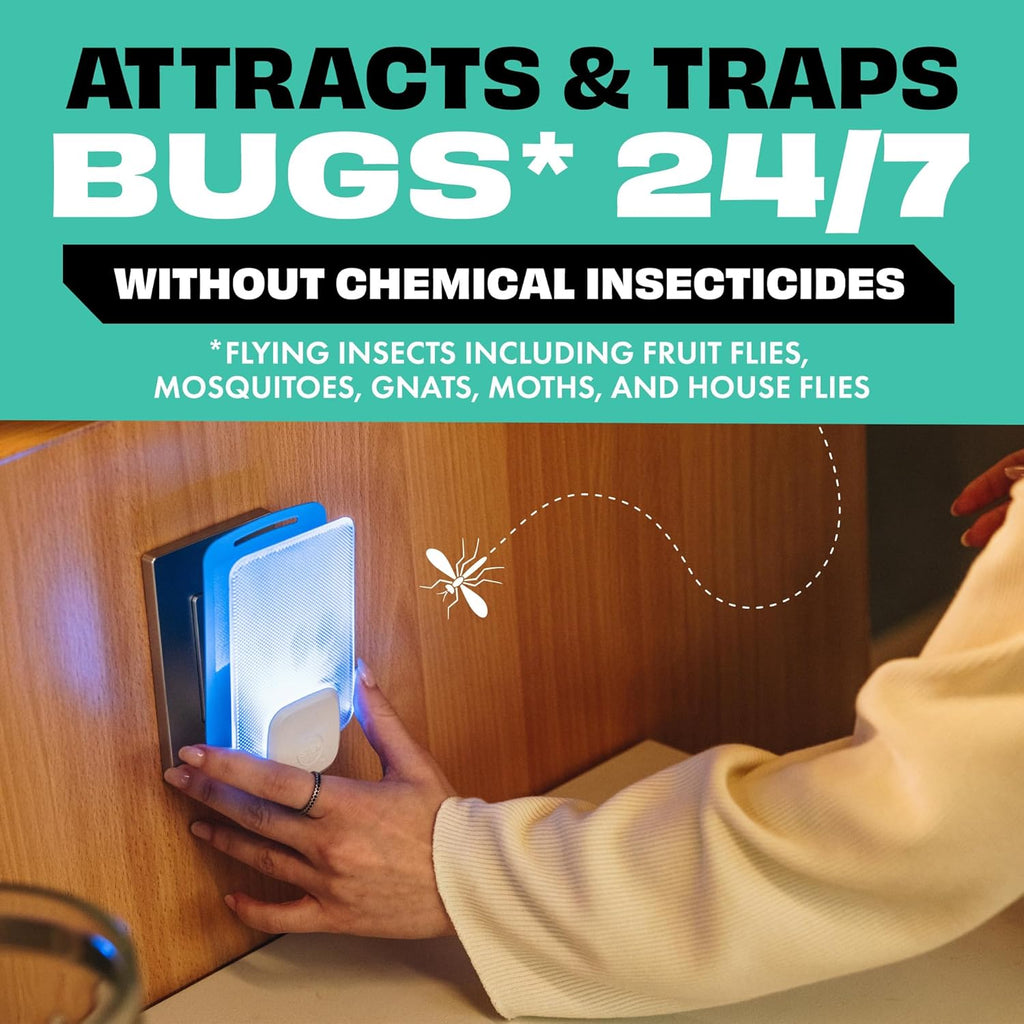 Insect Trap - Indoor Fruit Fly & Gnat Pest Control for House, Home and Kitchen, Attracts & Traps Flying Bugs, Soft