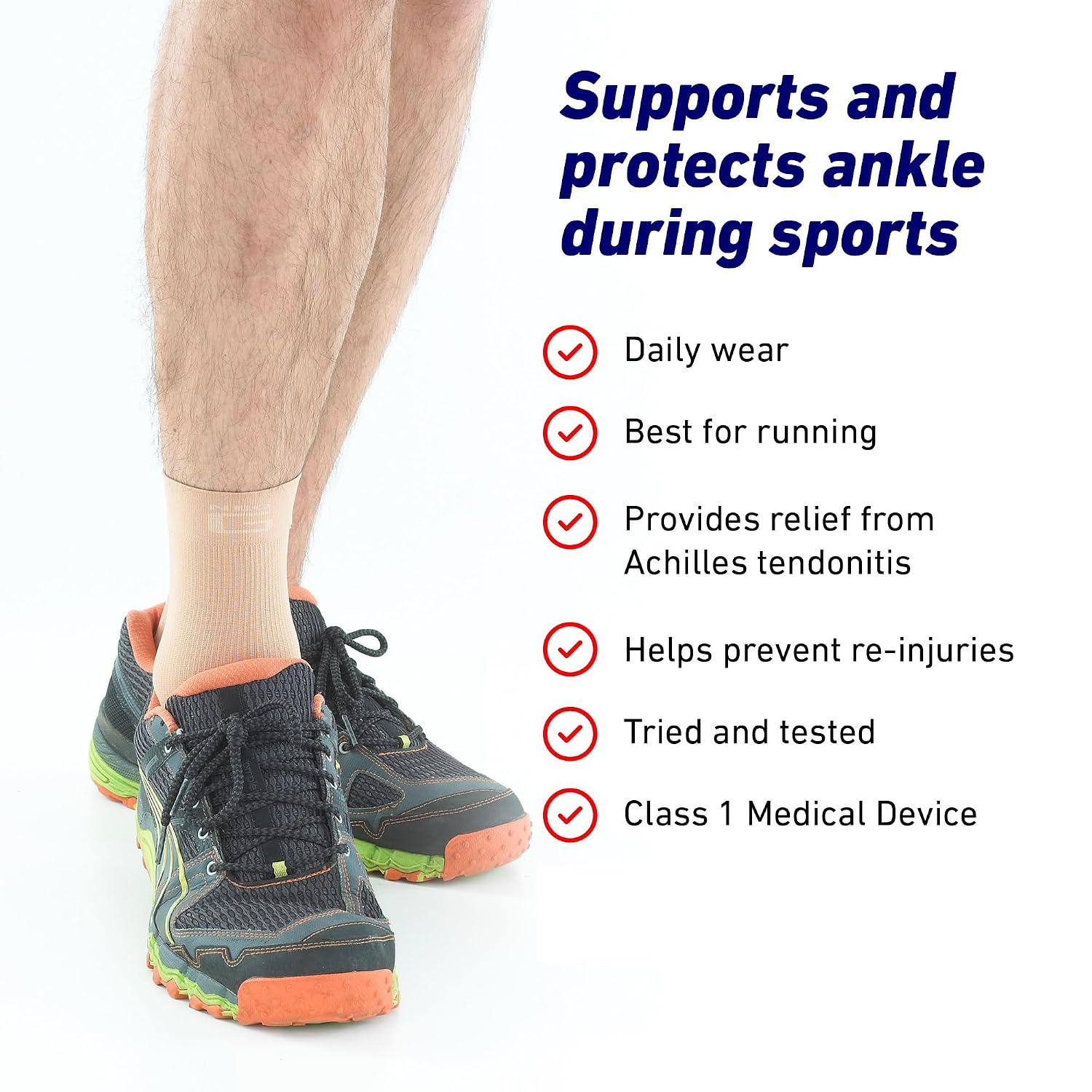Airflow Ankle Compression Sleeve - Sports, Daily Wear - Compression Ankle Brace, Tendonitis Support, Compression