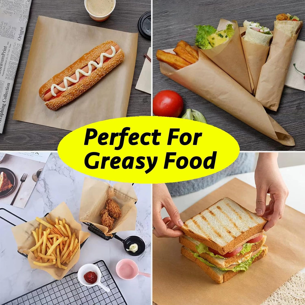 Deli Paper Sheets 12" X 12" 100PK, Grease Proof Sandwich Wrapping Paper