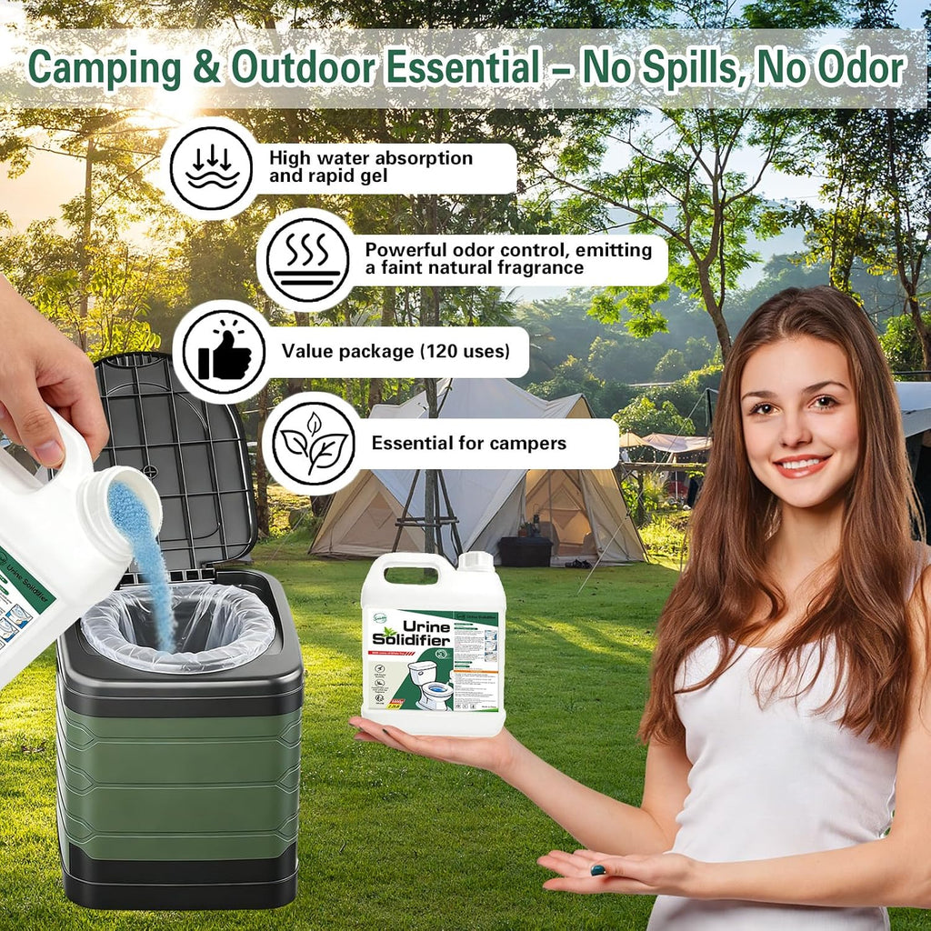 Pee Powder for Camping Toilet Gel,Urine Solidifier Powder Super Absorbent Portable Camping Toilet Deodorizer Liquid