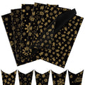 Christmas Tissue Paper, 50 Pcs Metallic Black Gold Tissue Paper for Gift Bags Craft Packaging Cute Gingerbread