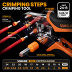 SOMELINE Ferrule Crimping Tool Kit, 24-8 AWG Crimper 18 Sizes Wire Ferrules