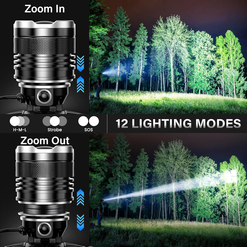 LED Rechargeable Super Bright Headlamp, 99000 High Lumens Head lamp