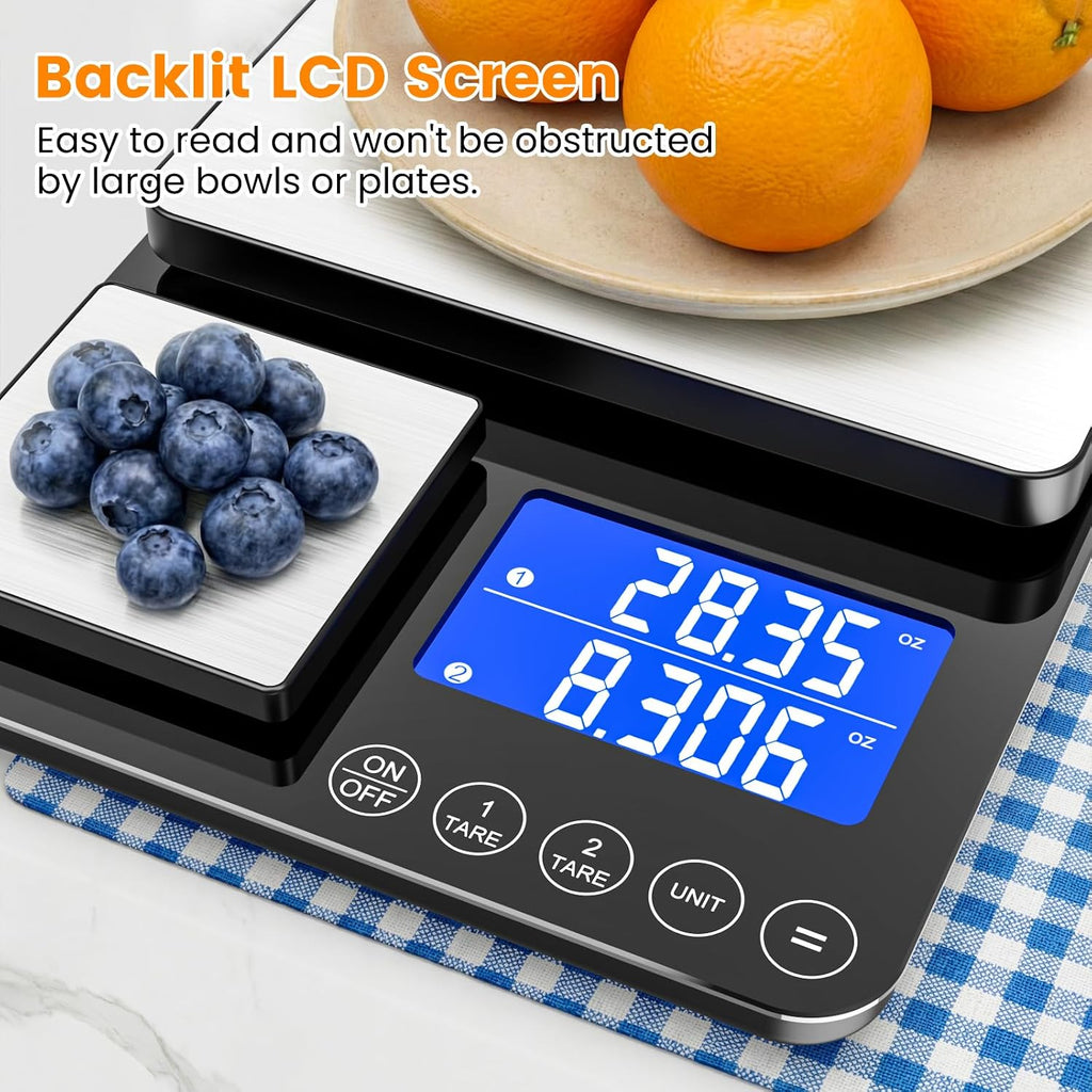 0.001oz/33lb Kitchen Scale, Dual Platform Food Scale Grams and Ounces