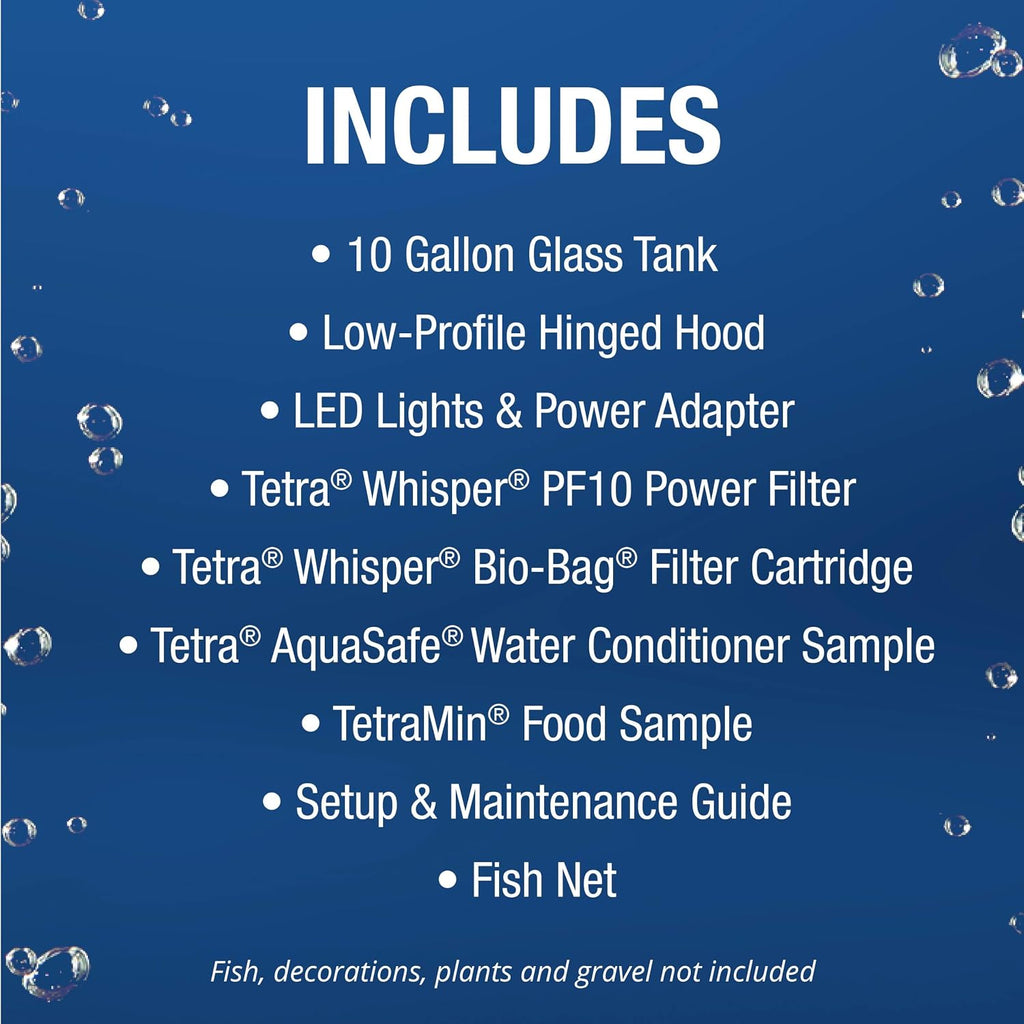 Complete 10 Gallon Fish Tank Kit for Freshwater & Saltwater Fish