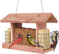 Solution4Patio Squirrel-Proof Cedar Hopper Bird Feeder, Dual Suet Holder