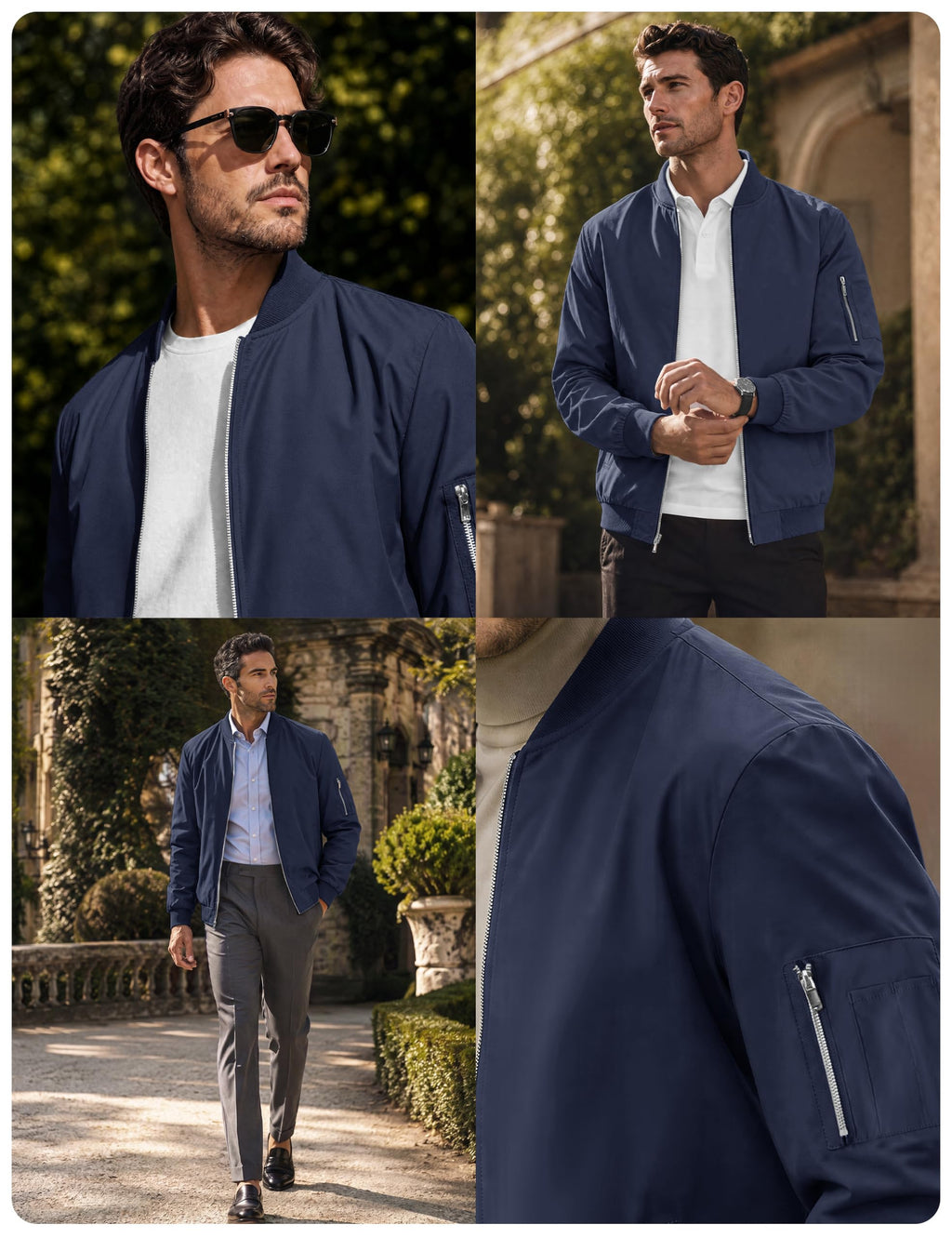 Jackets for Men Bomber Jacket Lightweight Men Jacket Lightweight Mens Windproof Jacket Baseball Coat Full Zip