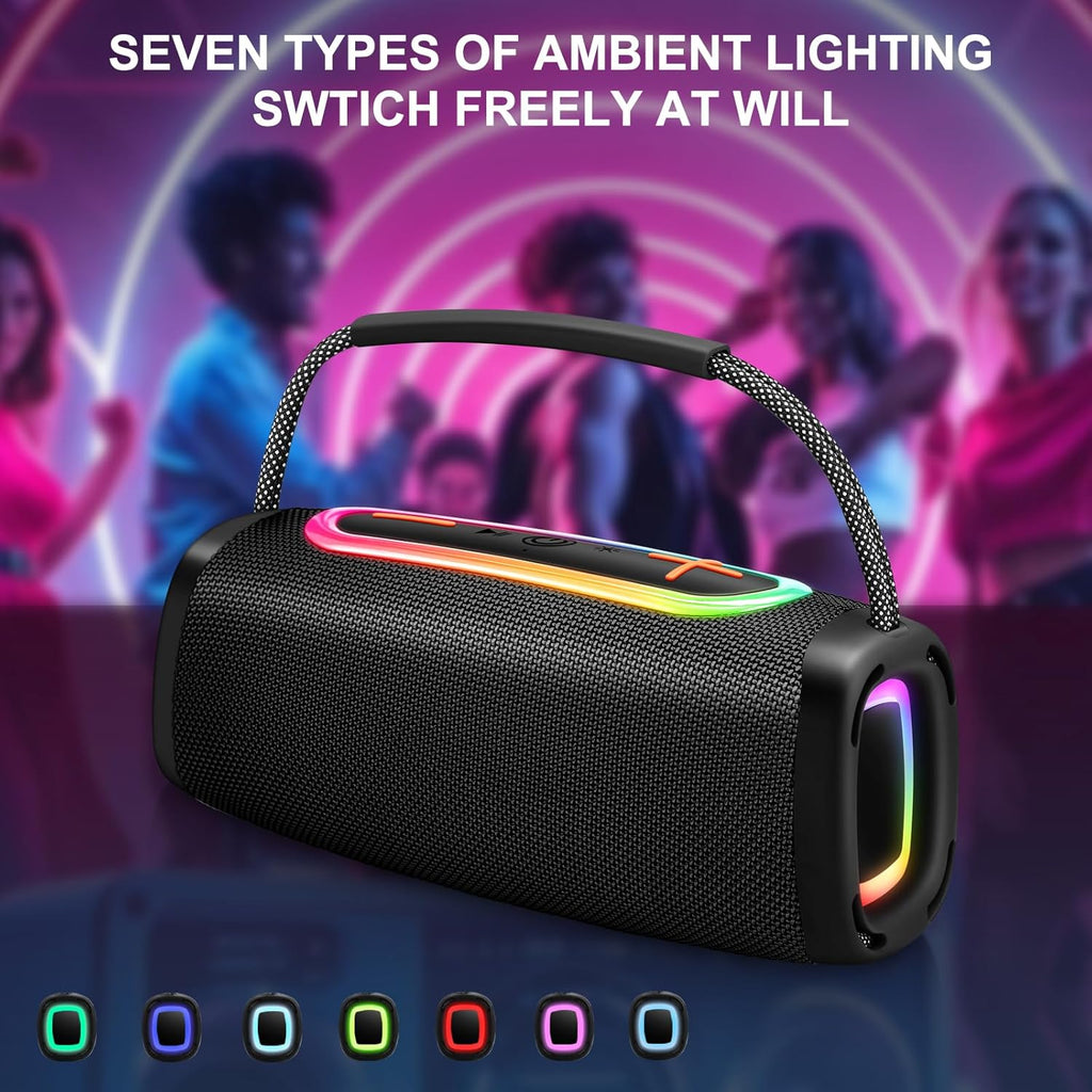 Bluetooth Speaker 60W, 36H Playtime 6000mAh BT5.4 Portable Wireless Speaker with Loud Stereo Sound, IP6 Waterproof
