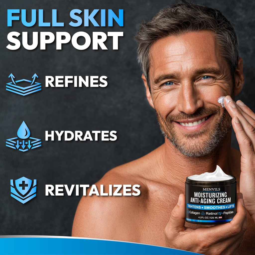 Mens Face Moisturizer Cream - Anti-Aging & Wrinkle Cream, Non-Greasy 4.2 OZ