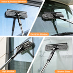 Window Squeegee with 66in Extension Pole 2-in-1 Window Cleaning Kit