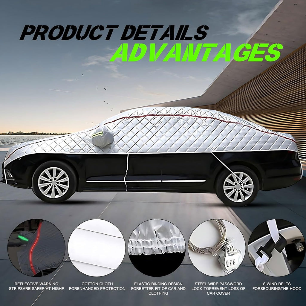 Half Car Cover Custom Fit for Audi O3/SQ3 2011-2024 Hail Proof Car Cover Outdoor,Heavy Duty Waterproof SUV Sedan