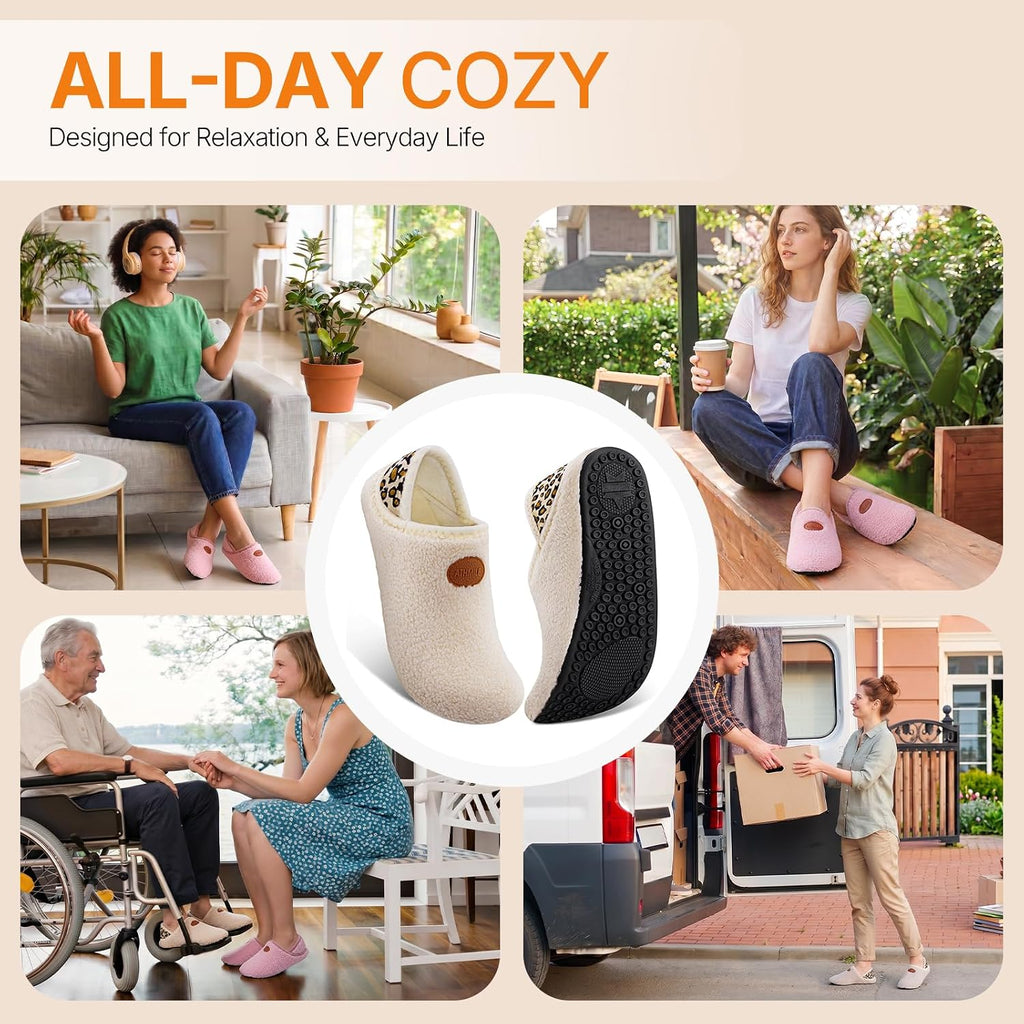 Mens Womens House Slippers Soft Slip-on Slipper Socks Non-Slip Indoor Outdoor House Shoes for Home Bedroom Travel