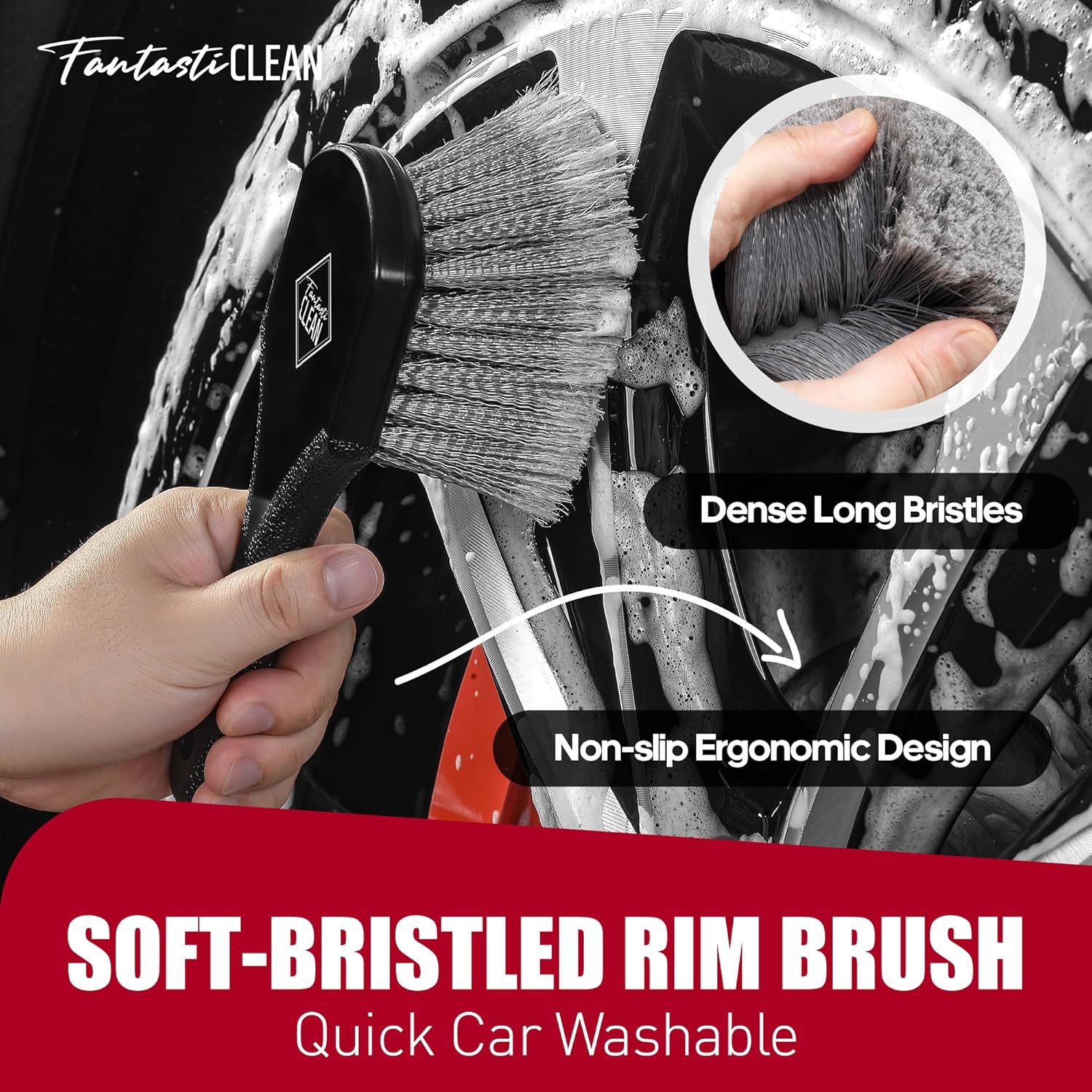 7PCS Wheel Tire Brush Kit for Car Detailing Cleaning | Tire Brush, Soft Rim Brush, Bendable Wheel Cleaner Brush for