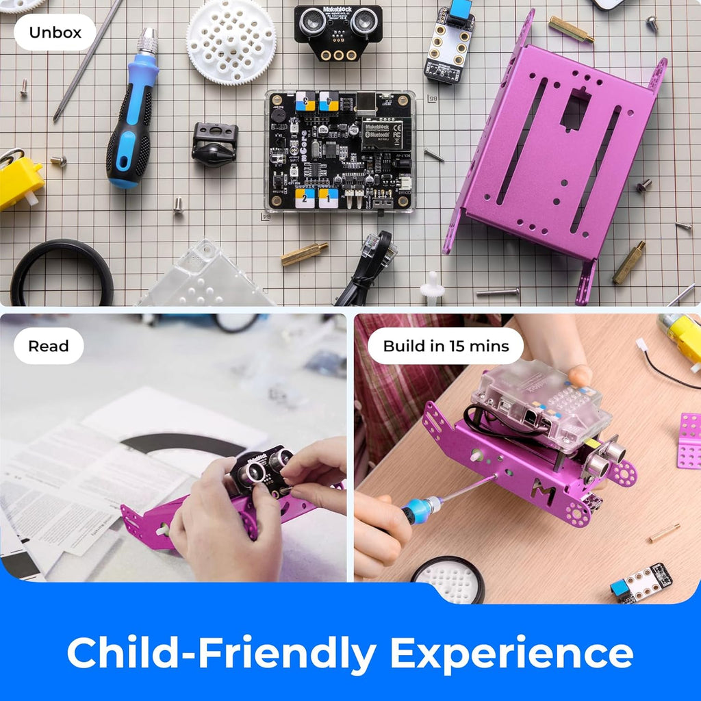 mBot Pink STEM Coding Robotics Toy Kit for Girls & Kids Ages 8-12 | Arduino & Scratch Coding, Remote Control Building