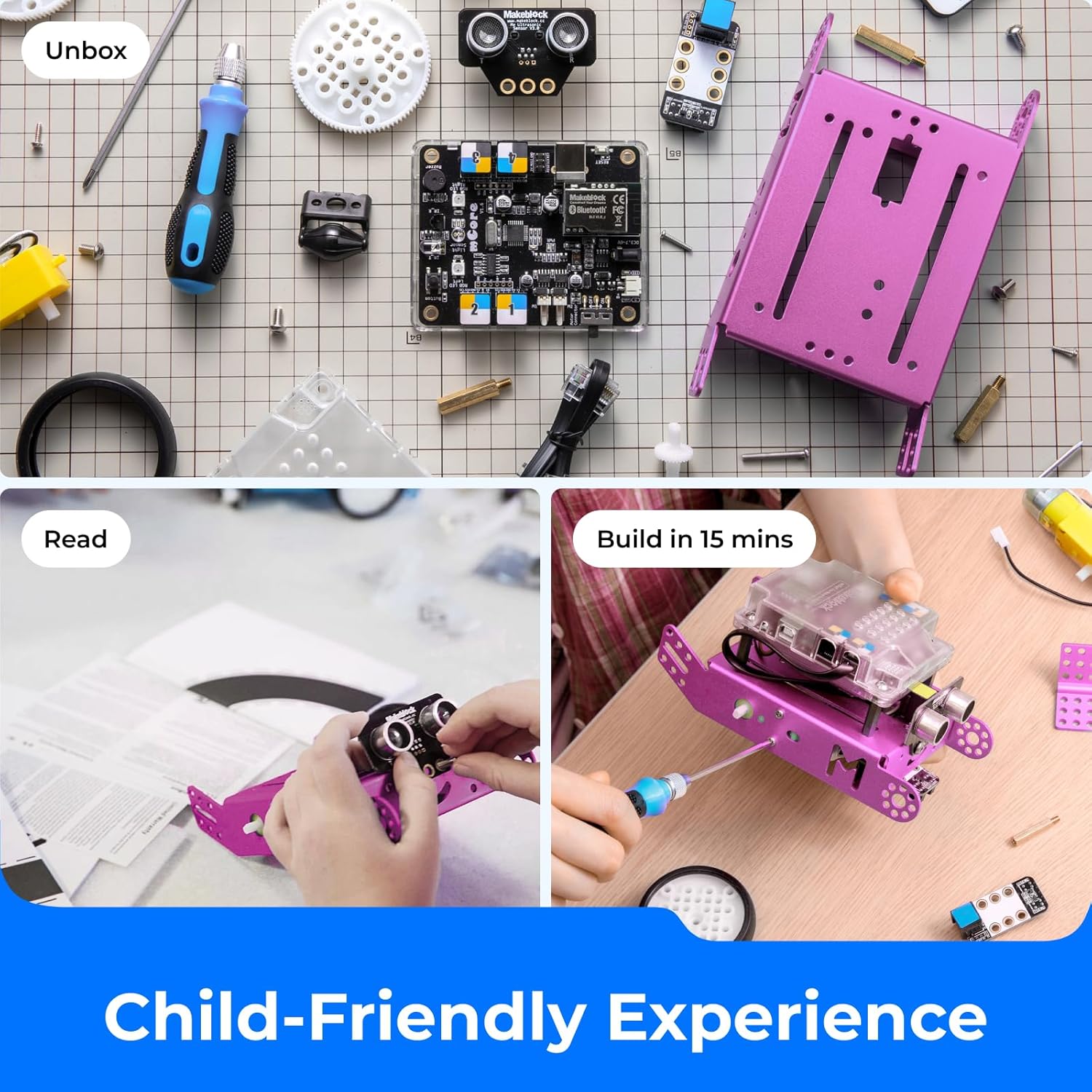mBot Pink STEM Coding Robotics Toy Kit for Girls & Kids Ages 8-12 | Arduino & Scratch Coding, Remote Control Building
