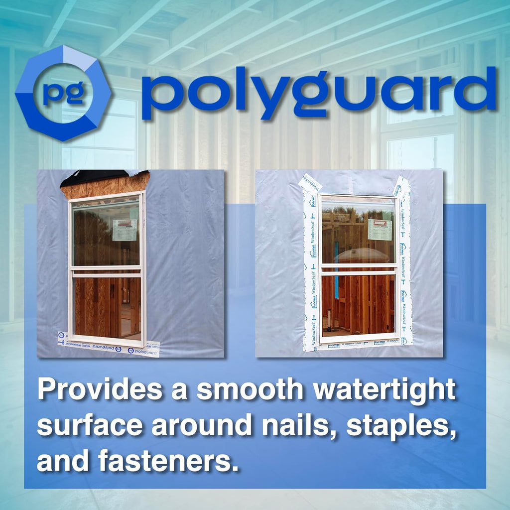 WindowSeal Window and Door Flashing Tape, 4 in x 100 ft Roll, 20 mil Thick, Self-Sealing & Self-Adhering Waterproof