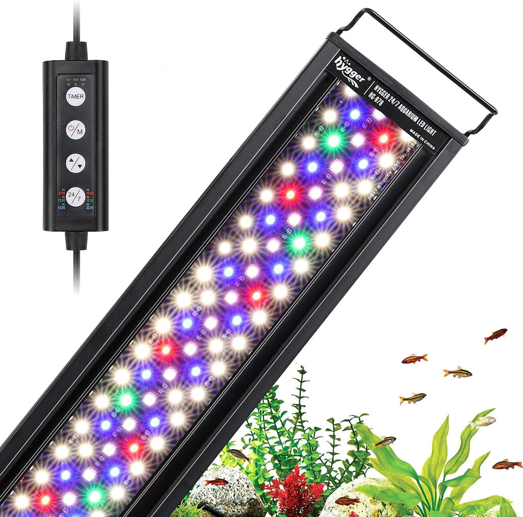 42W 24/7 Lighting Aquarium LED Light, Sunrise-Daylight-Moonlight Mode and DIY Mode, Timer Adjustable Brightness Fish