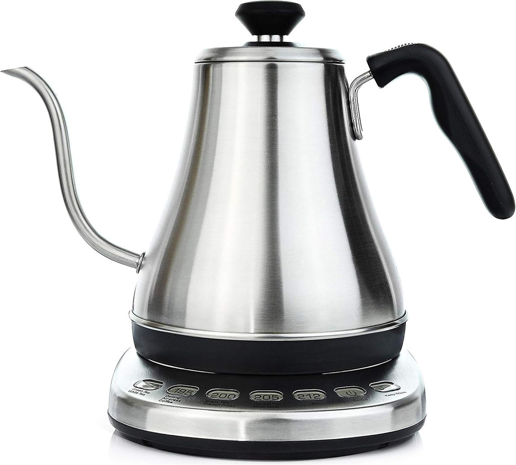 Gooseneck Electric Kettle with Temperature Control - 0.8L Stainless Steel & BPA Free Plastic - Custom Temp Presets