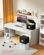 Lockable Plastic File Box with Lid for Letter-Size