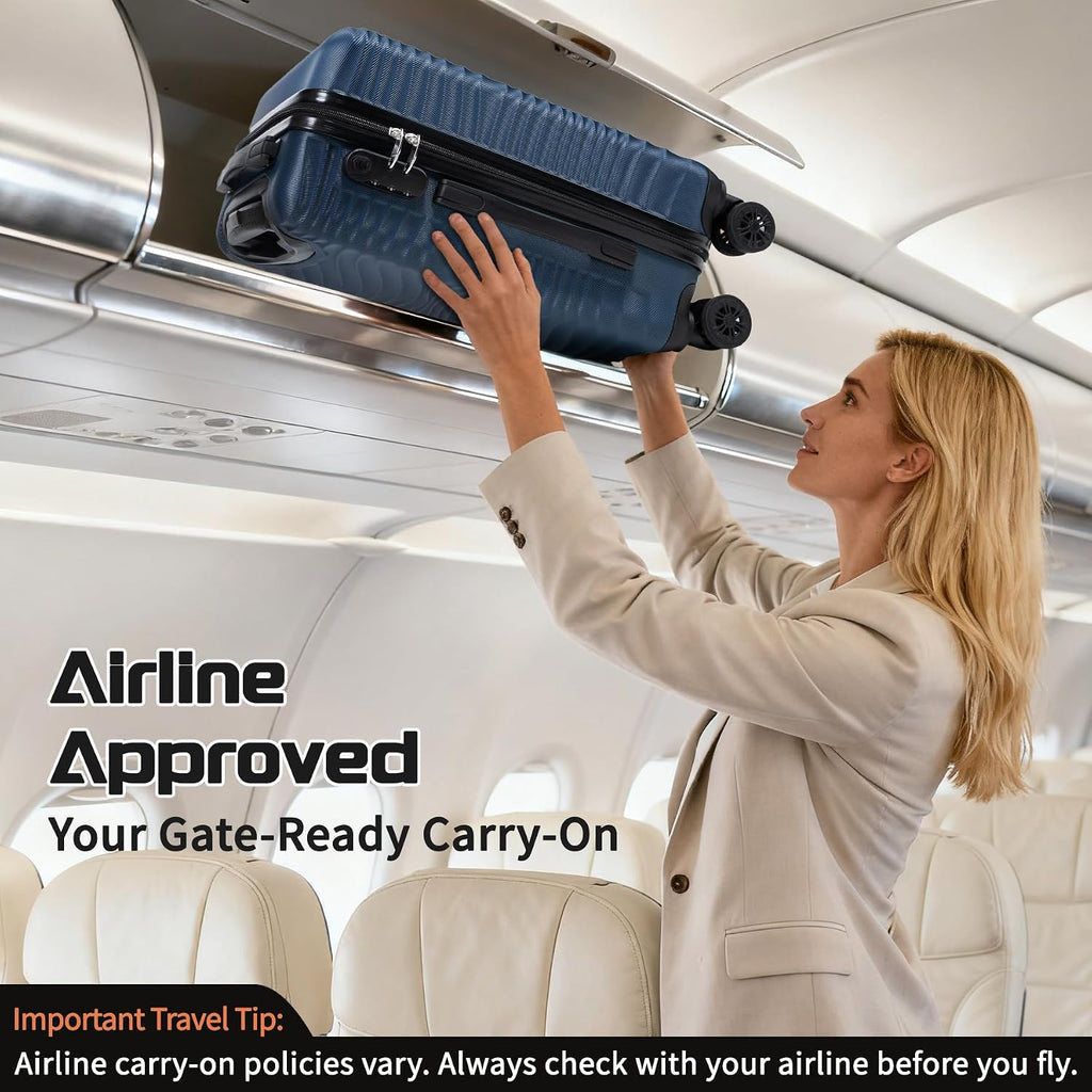 Luggage Sets 3 Piece, ABS Suitcase Set (20/24/28), Hardside luggage with Spinner Wheels, Travel Luggage,14x8x9