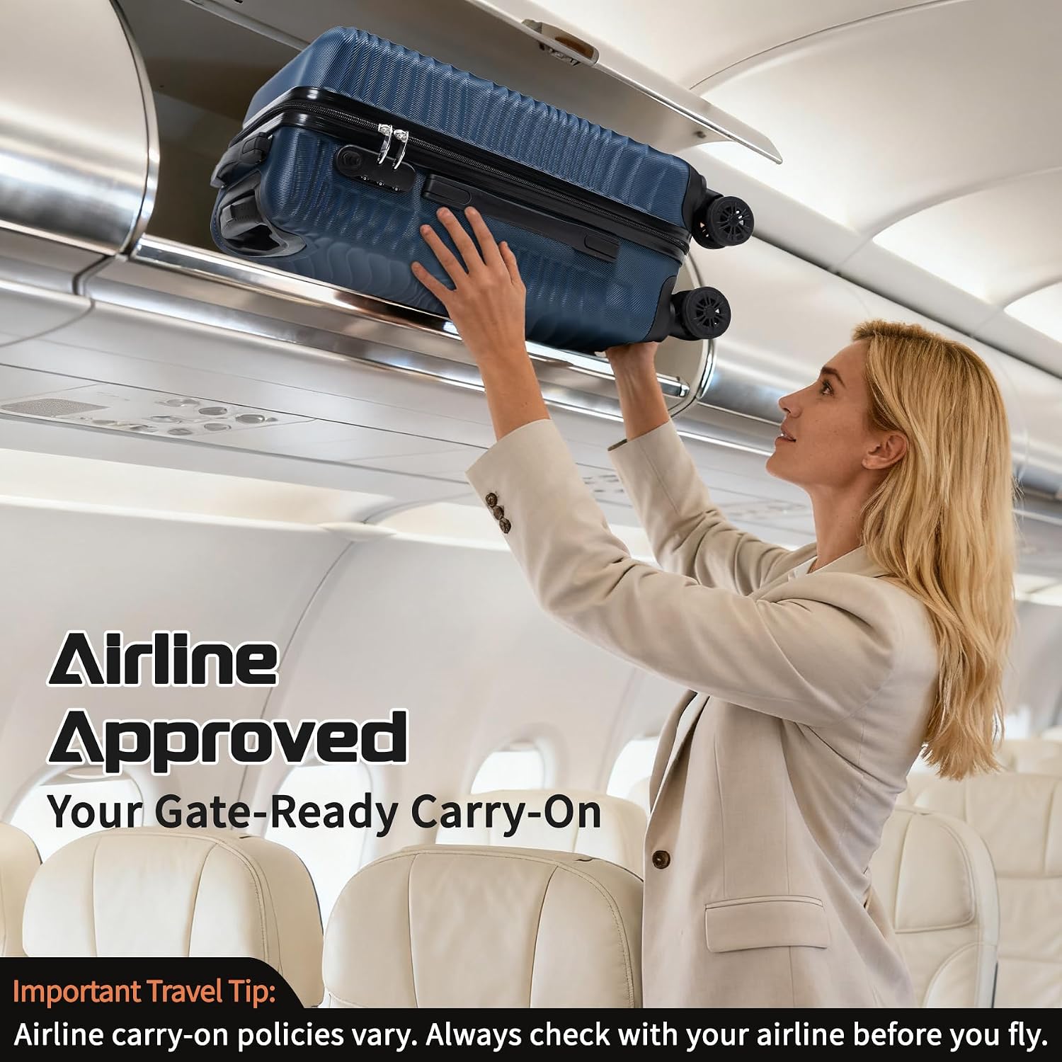 Luggage Sets 3 Piece, ABS Suitcase Set (20/24/28), Hardside luggage with Spinner Wheels, Travel Luggage,14x8x9