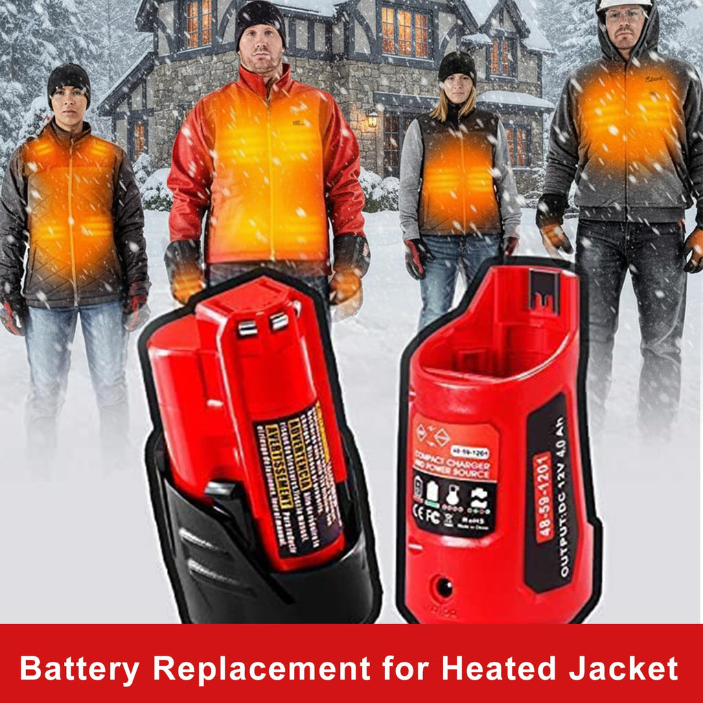 4.0Ah Battery Replacement Compatible with Milwaukee M12 12V Tools 2Pack